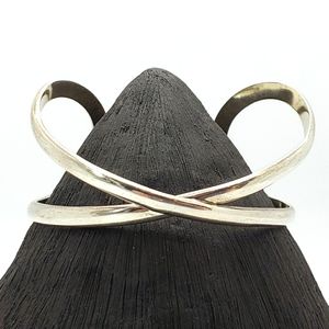 Vintage 925 Sterling Silver Twisted Open Cuff Bracelet